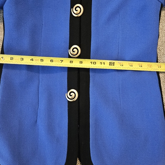 Carolina Herrera Jacket Vintage Royal blue/Black Sz 6 EUC - Picture 13 of 14